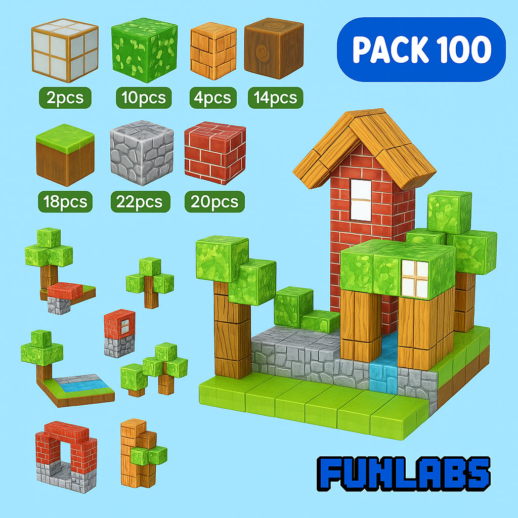 MagiCrea Blocks - Aprendizaje Montessori (100 pcs)