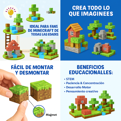 MagiCrea Blocks - Aprendizaje Montessori (100 pcs)